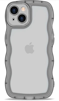 Capa iPhone 13 Wavy Edge antiderrapante aderência preta transparente ultra fina macia NOVA - Imagem 1 de 4