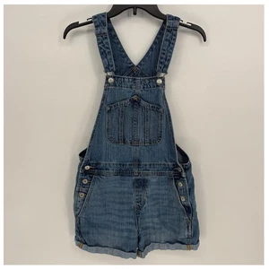 Old Navy Women Denim Shortalls Cuffed Overalls Adjustable Blue Jean Cuffed XS - Picture 1 of 5