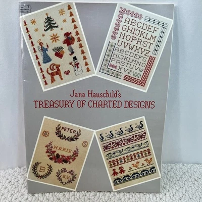 Jana Hauschild's Treasury of Charted Designs Cross Stitch Pattern Book 1983 SC - Image 1 of 2