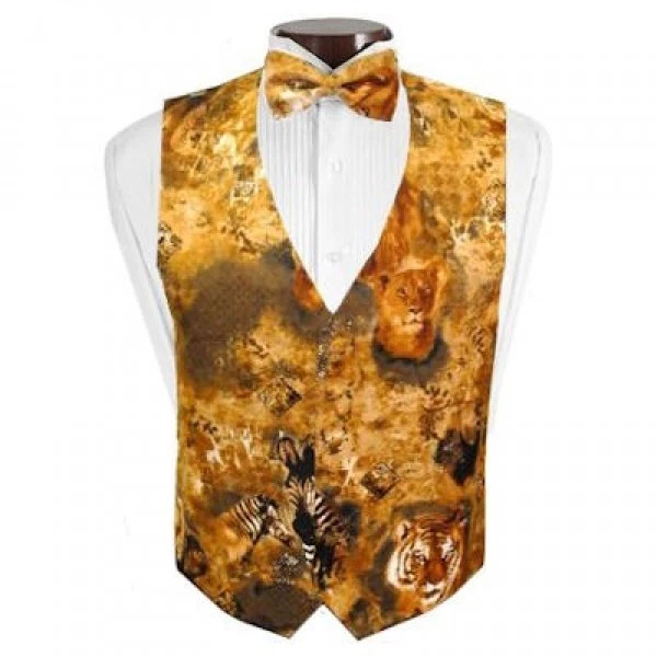 Jungle Animals Tuxedo Vest and Bowtie - Image 1 of 1