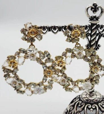 J. Pendientes Crew Cristal Floral Cuelga 2.5 pulgadas Adorable Grueso Declaración Foto 1 de 4