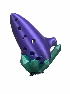 Ocarina Metallic Purple 12 Hole N64 Zelda Ocarina with Emerald Crystal Stand PLA - Picture 1 of 1