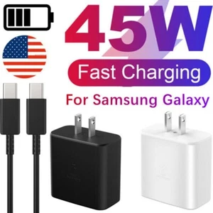 Samsung 45W Super Schnell Ladegerät Wand Adapter USB-C Kabel Galaxy S24 S23 S22 Ultra - Bild 1 von 14