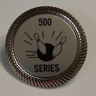Vintage 500 Series Bowling Award Lapel Hat Pin - metallic-colored and circular