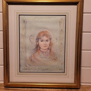 Edna Hibel Litografia Pietra Originale, Firmata e Incorniciata. RAGAZZA OLANDESE - Foto 1 di 11