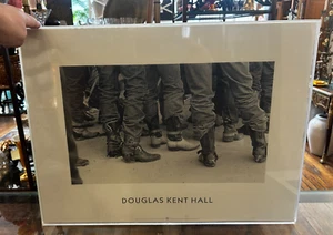 VINTAGE ACRYLIC FRAME DOUGLAS KENT HALL PRINT SAFETY JEANS 24" X 18" FIORUCCI - Picture 1 of 11