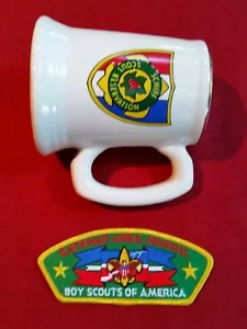 Vintage Boy Scout Coffee Cup & Patch - Lot of 2 - Schiff Scout Reservation Mug - Picture 1 of 6