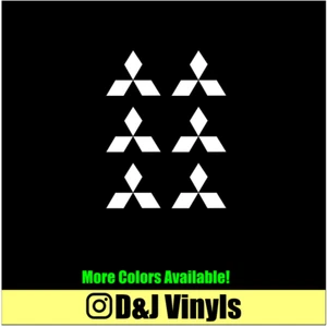 MITSUBISHI 6PK Logo Vinyl Decal Car Truck Window Laptop Sticker - Picture 1 of 1