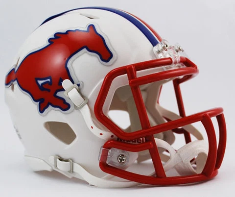 SOUTHERN METHODIST MUSTANGS Riddell SPEED Authentic MINI Football Helmet SMU Cover