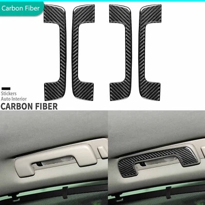 Cubierta de manija de techo interior de fibra de carbono real 4 piezas para Cadillac XTS 2013-19 Foto 1 de 4