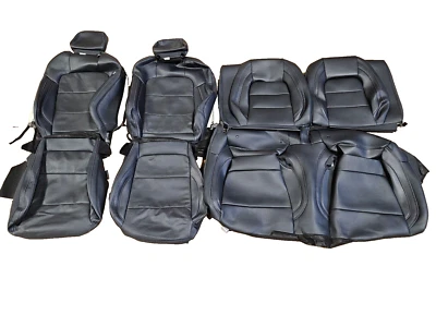 OEM Take Off Leather Seat Covers Mustang GT COUPE 2024 2025 BLACK/WHITE STITCH - Image 1 of 4