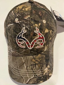 Cappello uomo Realtree berretto corna mimetico regolabile bandiera USA Q3 - Foto 1 di 2