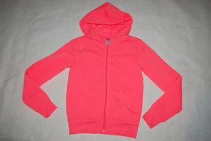 Girls Hoodie Sweat Jacket BRIGHT NEON ORANGE CREAMSICLE Zip Front SIZE XS S M L - Picture 1 of 1