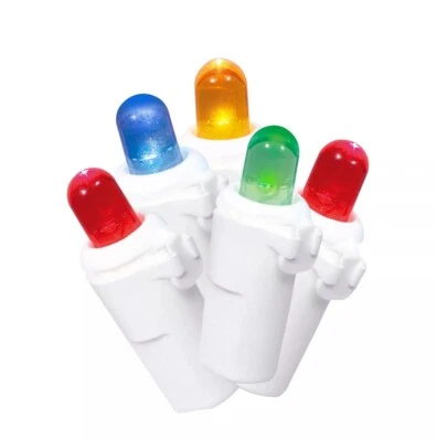 New 35 LED Multicolored Dome Christmas Tree Lights White Cord 10.7 ft. 2.4W - Image 1 of 4