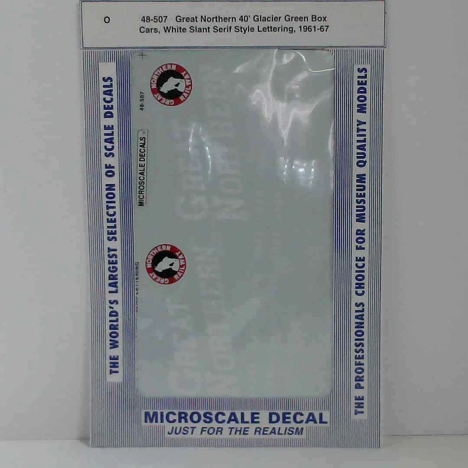 Microscale O Scale Decals: GREAT NORTHERN BOX CARS 40', Glacier green car, wh... - Image 1 of 1