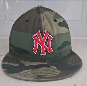 New NY Yankees New Era Camo 59FIFTY Fitted Hat 7 1/2 - Picture 1 of 4