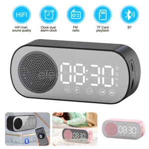 Digital Clock Bluetooth Speaker Alarm Clock Super Bass Desktop Smart Speaker - Picture 1 of 23