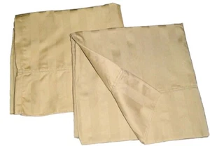 CHRIS MADDEN SATEEN GOLD WOVEN DAMASK DOBBY STRIPE (2) KING PILLOWCASES 20X38 - Picture 1 of 6