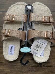 Magellan XL Glitter Sandal Slippers – Youth Size 6 – Faux Fur Lined - Picture 1 of 3