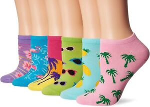 K. Bell Socks Women's 6 Pair Pack Fun Pop Culture Funny Novelty Low Cut No Show 