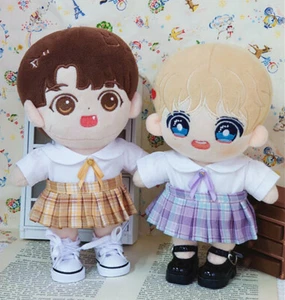 Plush 20cm Doll Clothes Clothing Uniform Sailor Pleated Skirt Outfits Dress Up - Picture 1 of 11