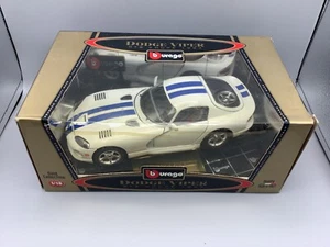 burago 1/18 Dodge Viper Gts Coupe 1997 White new Open Box - Picture 1 of 6