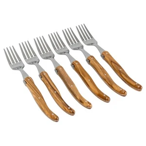 Jean Neron Laguiole 6 Piece Fork Set - Olive Wood - Picture 1 of 3