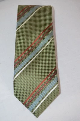 Corbata Ben Sherman a Rayas 100% Seda Verde Tablero de Cuadros Cosido a Mano Clásico Foto 1 de 4