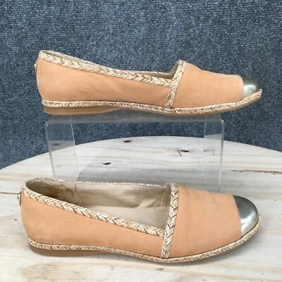 Stuart Weitzman Flats Womens 5.5M Tan Slip On Espadrille Loafer Cap Toe 84395 - Image 1 of 4