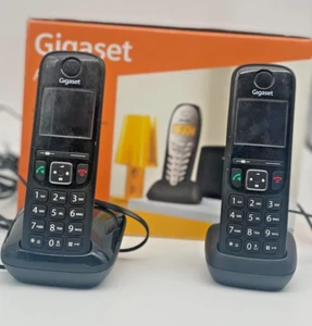 Gigaset AS690 Duo Schnurloses Telefon - Schwarz, 2 Stück - Zdjęcie 1 z 6
