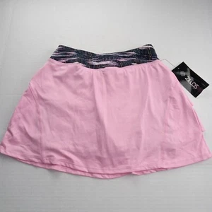 Zelos Girls Tiered Ruffle Skorts Size Medium Palos Pink Stretch Pull-On - Picture 1 of 6