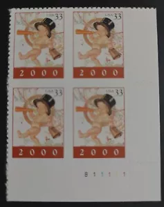 US Stamps Plate Block of 4 Scott #3369 33c "2000" - New Year MNH. Free Shipping - Picture 1 of 2