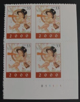 US Stamps Plate Block of 4  Scott #3369 33c "2000" - New Year MNH. Free Shipping - Image 1 of 2