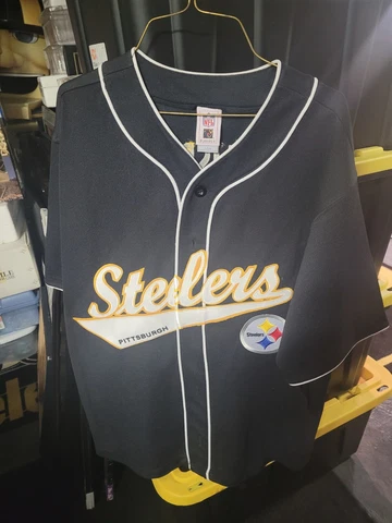 Ben Roethlisberger NFl stitched baseball button up Jersey sz LG Steelers Cover