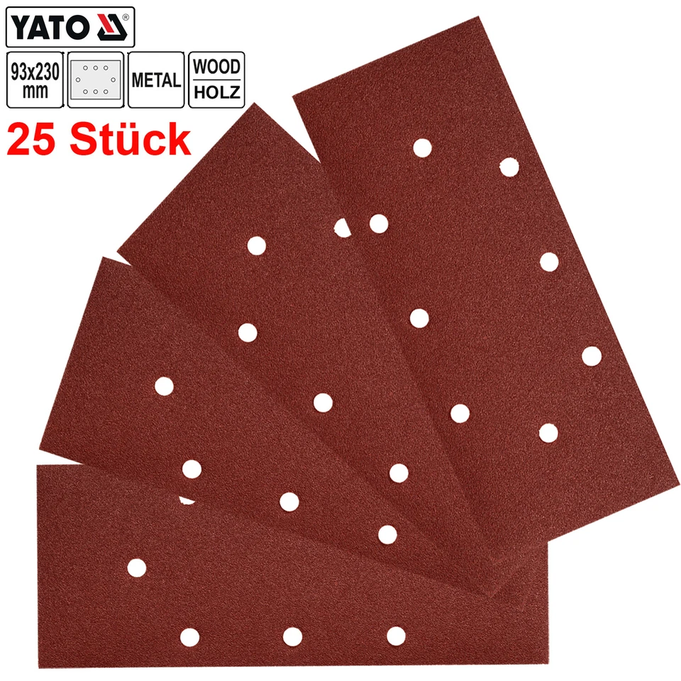 25x Schleifpapier Schleifstreifen 93 x 230 mm 8 Loch Schleifblätter K40-K240 - Bild 1 von 1
