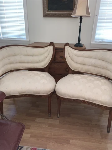 VINTAGE PAIR OF ASYMMETRIC CHAIRS HOLLYWOOD REGENCY MID CENTURY ART DECO Cover