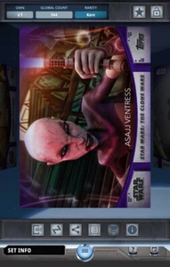 Topps Star Wars Card Trader 2020 Women Of Star Wars W2 Purple- Asajj Ventress - Picture 1 of 2
