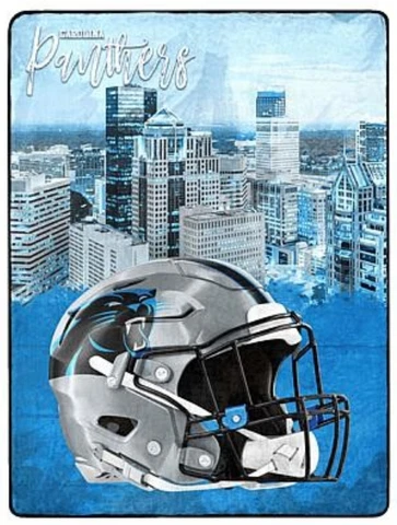 Carolina Panthers NFL Super Size Royal CityScape Plush 60X80 Blanket Throw Cover
