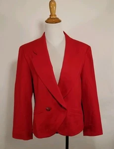 Vintage Pendleton Womens Blazer 10 Red 1970 Virgin Wool Bright Made in USA - Picture 1 of 11