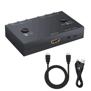 2 Port AV To HDMI Converter 2RCA To HDMI Dual AV To HDMI Adapter AV Switcher - Picture 1 of 10