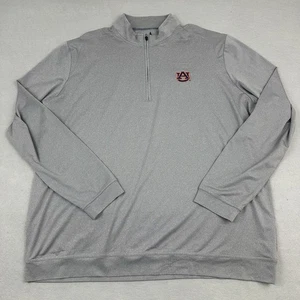 Auburn Tigers Sweater Men 2XL Gray Solid Johnnie-O 1/4 Zip Pullover NCAA XXL - Picture 1 of 9