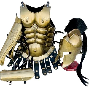 Medieval Spartan 300 Warrior Costume Helmet Armor Shield Jacket + Guards Handmad - Bild 1 von 4