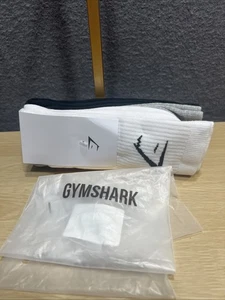 Gymshark Unisex Erwachsene Frottee Strick Crew-Socken 3er-Pack EH6 mehrfarbig Large neu mit Etikett - Bild 1 von 3