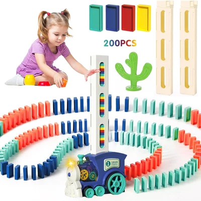 Treno Elettrico Domino,180 Pezzi Trenino Elettrico,Treno Del Domino,Automatico D - Immagine 1 di 4