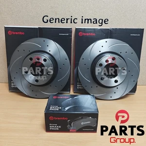 FOR VW CADDY 1.9 TDI BREMBO DRILLED & GROOVED REAR DISCS 256MM + BREMBO PADS - Picture 1 of 1