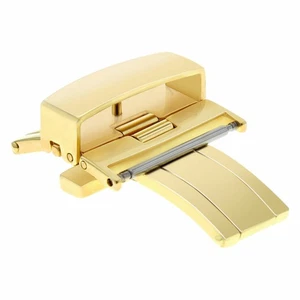 14MM BUTTERFLY FOR DEPLOYMENT CLASP WATCH BAND STRAP BUCKLE GOLD COLOR TOP QUALI - Picture 1 of 4