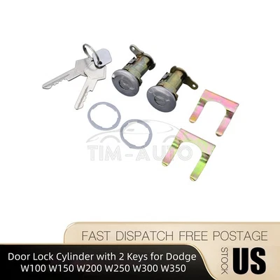 Door Lock Cylinder with 2 Keys for Dodge W100 W150 W200 W250 W300 W350 - Image 1 of 4