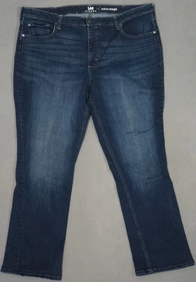 WK21426 GOOD ***LEE*** RIDERS MIDRISE STRAIGHT LEG WOMENS BLUE JEANS sz22 MEDIUM - Image 1 of 4