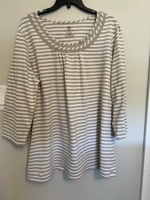 Camisa Pullover Covington Sport Signature Fit Mujer Talla 20-22W Rayas Foto 1 de 4