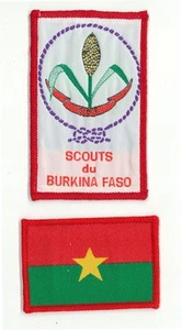 SCOUTS OF BURKINA FASO - Boy & Girl Scout Membership Rank Award & Flag Patch SET - Picture 1 of 2